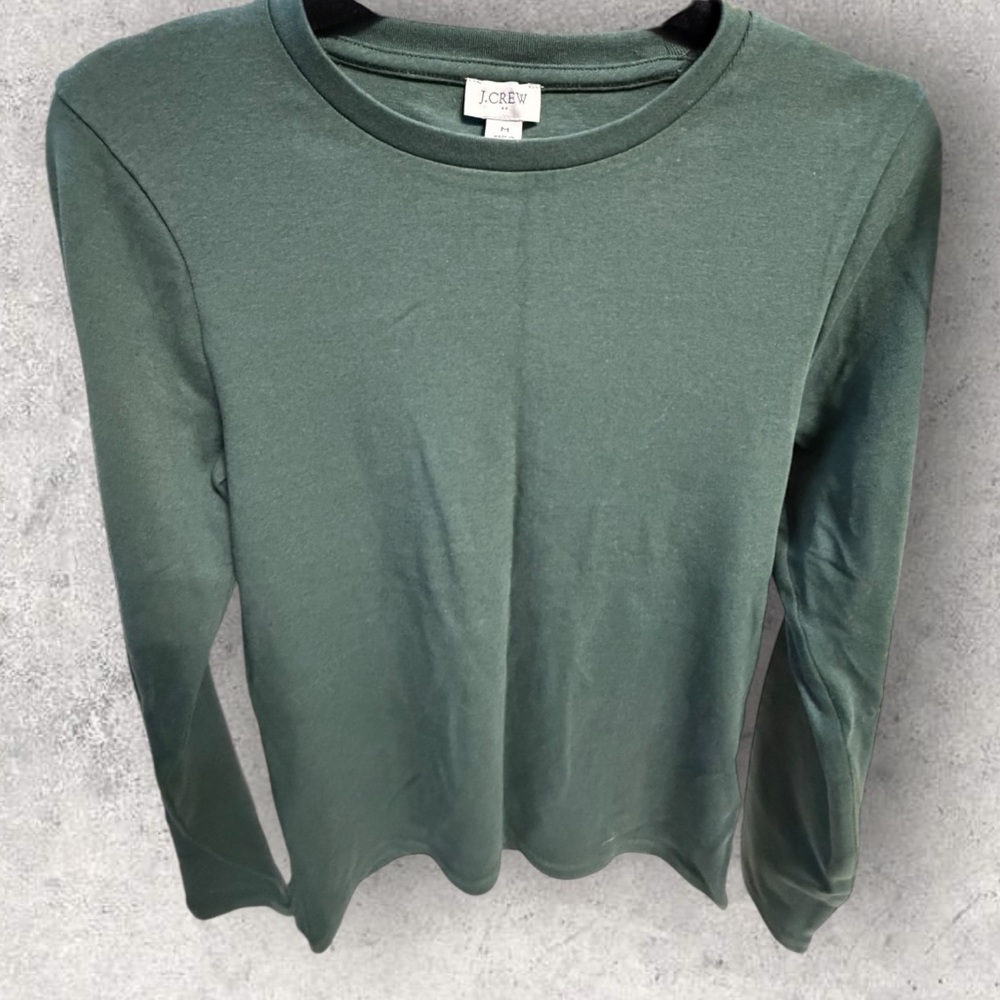 JCrew Green Long Sleeve Tee
